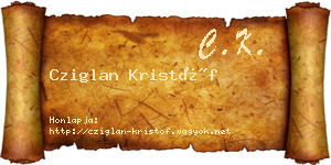 Cziglan Kristóf névjegykártya