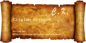 Cziglan Kristóf névjegykártya